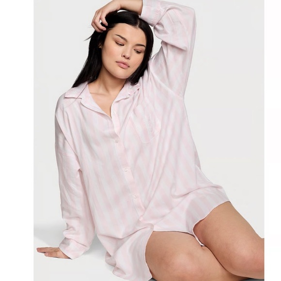 Victoria's Secret Other - 🎀Victoria’s Secret pink original striped logo pj dress